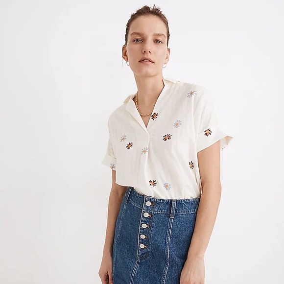 Madewell Tops - Madewell Daisy Printed Courier Button-Back Shirt in Stripe